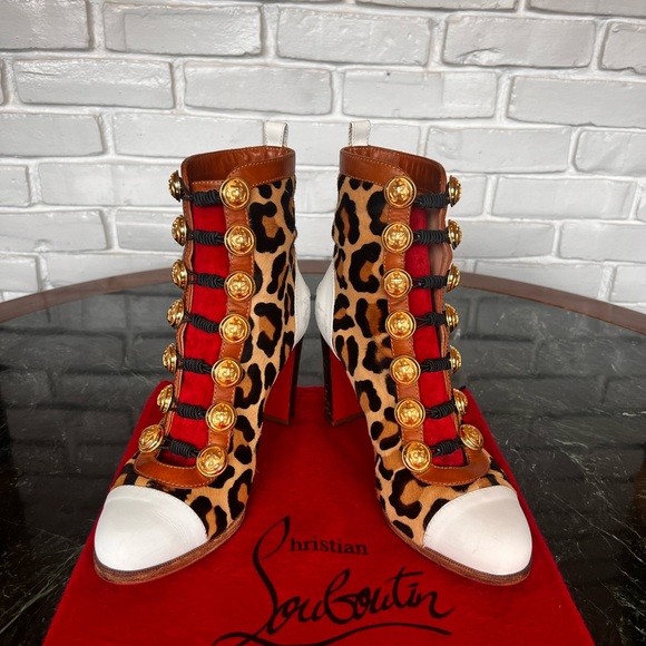 Christian Louboutin Leopard tri color booties 40.5 - Picture 2 of 12